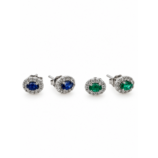 Pre Owned 18ct White Gold Ruby and Diamond Stud Earrings ZC57